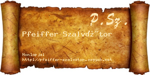 Pfeiffer Szalvátor névjegykártya